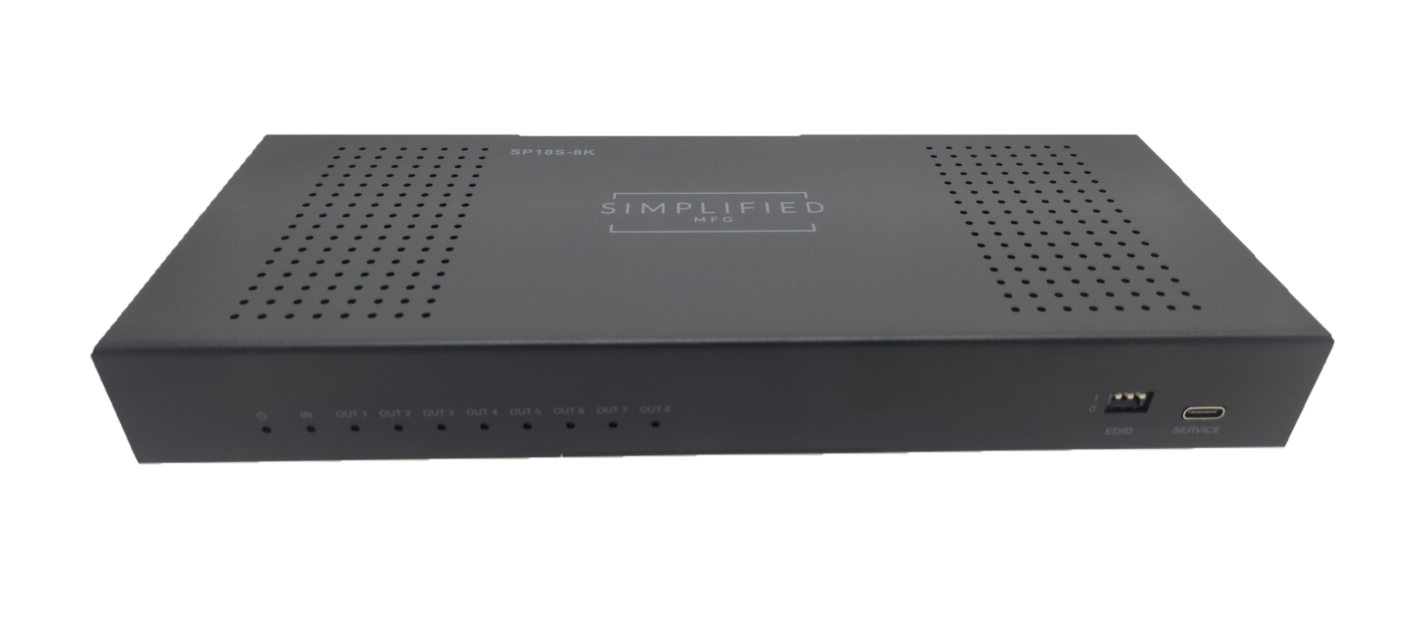 SIMPLIFIED HDMI 2.0B (18 GBPS) 1 TO 8 HDMI SPLITTER SP18