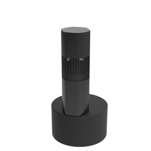 AMBISONIC 8” HEXAGONAL LANDSCAPE BOLLARD BLACK ALSB85BL