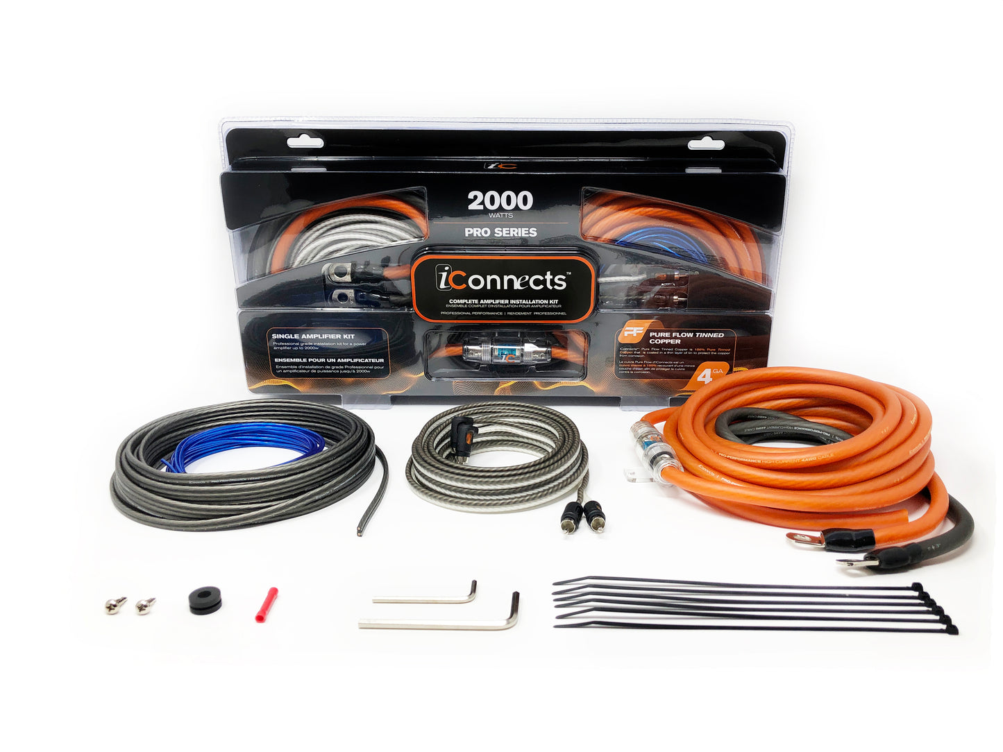 iCONNECTS PRO4 AWG 2000W AMPLIFIER KIT ICPRO42000