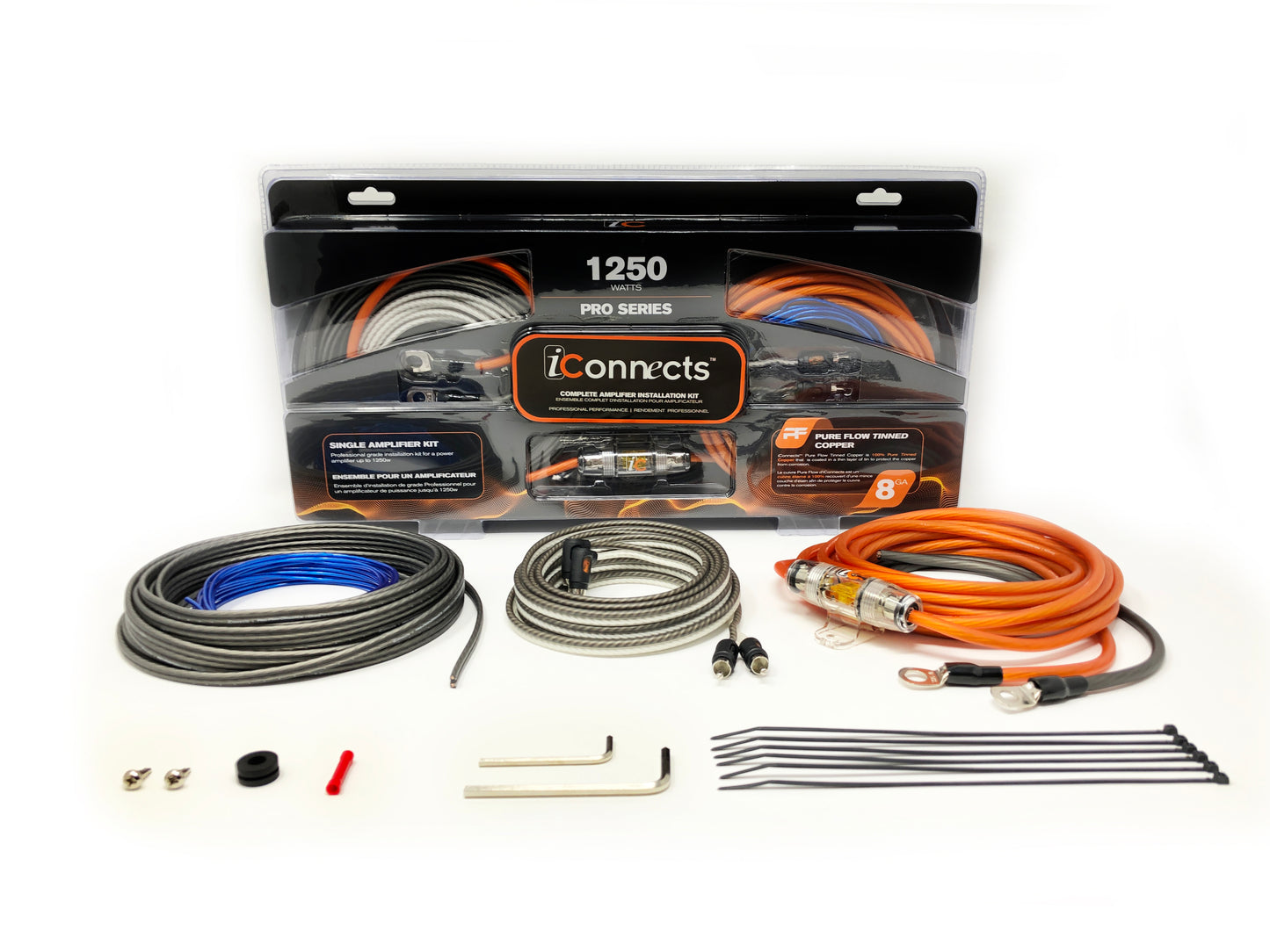 iCONNECTS PRO8 AWG 2000W AMPLIFIER KIT ICPRO81250