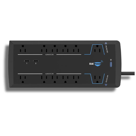 ELAC PROTEK 12 OUTLET SURGE PROTECTOR BLACK PB12W