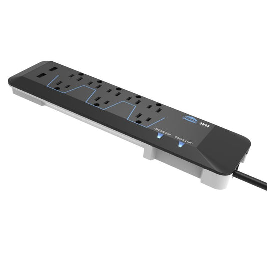 ELAC PROTEK 8 OUTLET SURGE PROTECTOR WITH USB BLACK PB82S