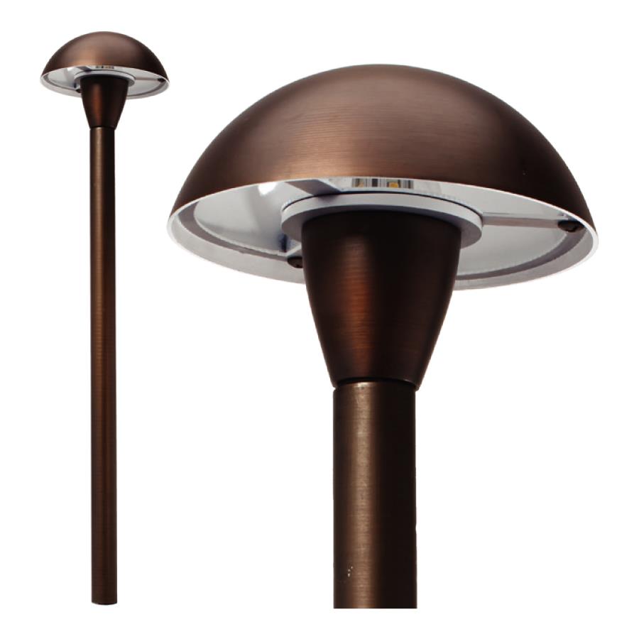 ILLUMICARE BRASS DOME PATHLIGHT PEARL