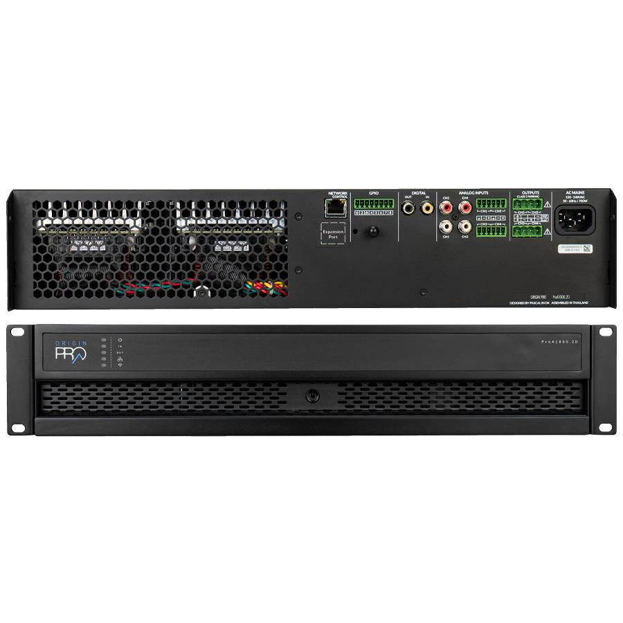 ORIGIN PRO 4CH 500W/CH POWER AMPLIFIER W/ DANTE PROA10002D