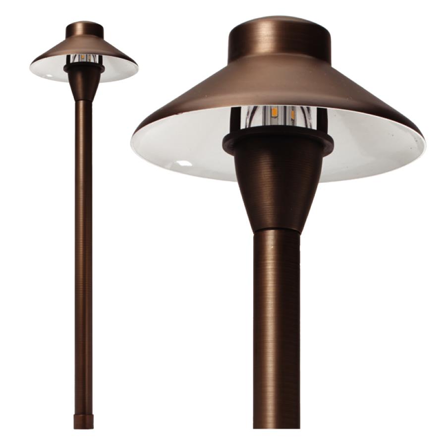 ILLUMICARE BRASS LARGE WIDE BRIMMED PATHLIGHT ROXY