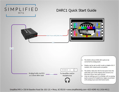 SIMPLIFIED ARC AUDIO EXTRACTOR W/ DOLBY DOWNMIX DARC1