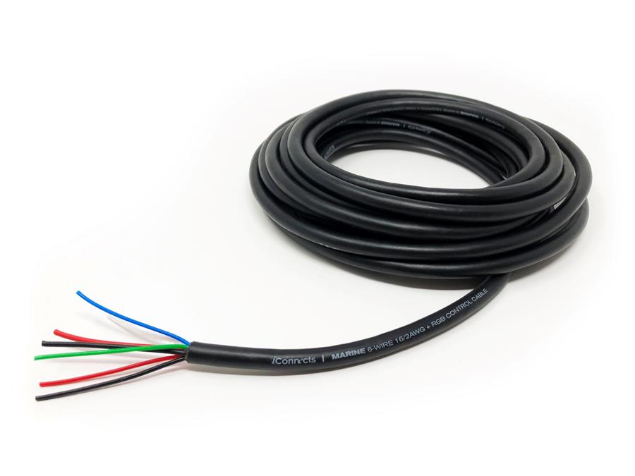 iCONNECTS 6 WIRE 16/2+RGB CABLE BLACK 250' IC6WIREBK250