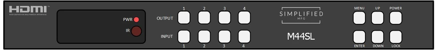 SIMPLIFIED 4X4 HDMI SCALING MATRIX W/PARALLEL 120M M44SL