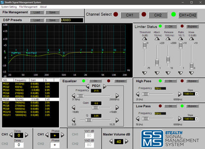 STEALTH ACOUSTICS 2-CHANNEL HIGHCURRENT AMP W/DSP SA2400MKII